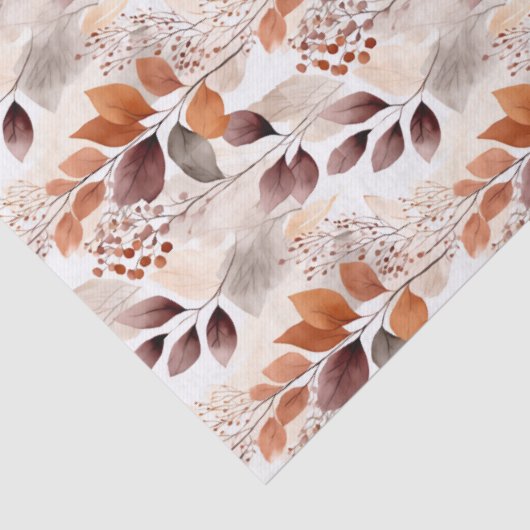 Terracotta and Burgundy Fall Leaves | Boho Autumn 薄葉紙 (詳細)