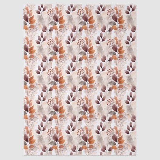 Terracotta and Burgundy Fall Leaves | Boho Autumn 薄葉紙 (正面)