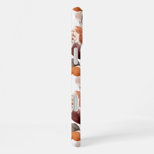 Terracotta and Burgundy Fall Leaves | Boho Autumn iPhoneケース (右側面)