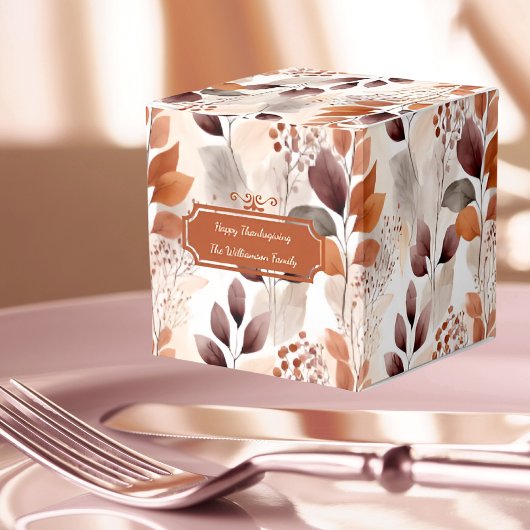 Terracotta and Burgundy Fall Leaves | Thanksgiving フェイバーボックス