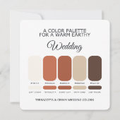 Terracotta and Cream Wedding Color Palette Card 招待状 (裏面)