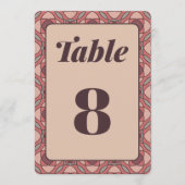 Terracotta and Dusty Rose Art Deco Table Number 招待状 (正面)