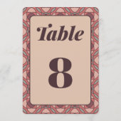 Terracotta and Dusty Rose Art Deco Table Number 招待状 (裏面)