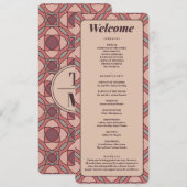 Terracotta and Dusty Rose Art Deco Wedding プログラム (正面/裏面)