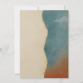 Terracotta and Dusty Teal Rustic Sunset Wildflower 招待状 (裏面)