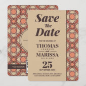 Terracotta and Mauve Art Deco Save the Date QR (正面/裏面)