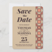 Terracotta and Mauve Art Deco Save the Date QR (正面)