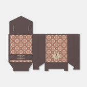 Terracotta and Mauve Art Deco Wedding Favor Box フェイバーボックス (折り畳みなし)