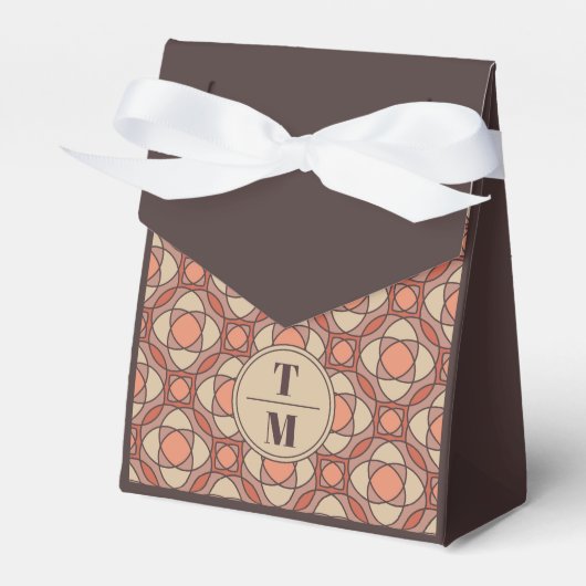 Terracotta and Mauve Art Deco Wedding Favor Box フェイバーボックス (正面サイド)