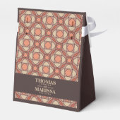 Terracotta and Mauve Art Deco Wedding Favor Box フェイバーボックス (裏面サイド)