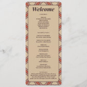 Terracotta and Mauve Art Deco Wedding Program Card プログラム (正面)