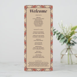 Terracotta and Mauve Art Deco Wedding Program Card プログラム