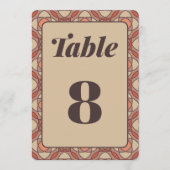 Terracotta and Mauve Art Deco Wedding Table Number 招待状 (正面)