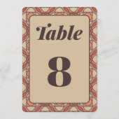 Terracotta and Mauve Art Deco Wedding Table Number 招待状 (裏面)
