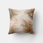 Terracotta and Sage Boho Autumn Bouquet クッション (裏面)