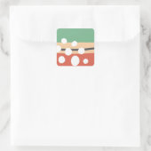 Terracotta and sage green abstract retro boho art スクエアシール (バッグ)