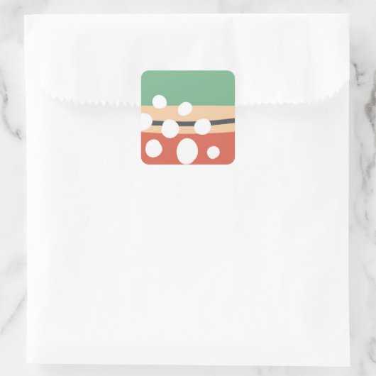 Terracotta and sage green abstract retro boho art スクエアシール (バッグ)