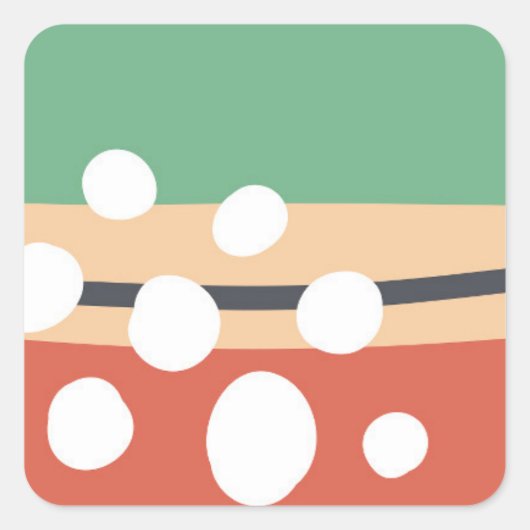 Terracotta and sage green abstract retro boho art スクエアシール (正面)