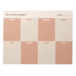 Terracotta and Sand Custom Weekly Planner ノートパッド