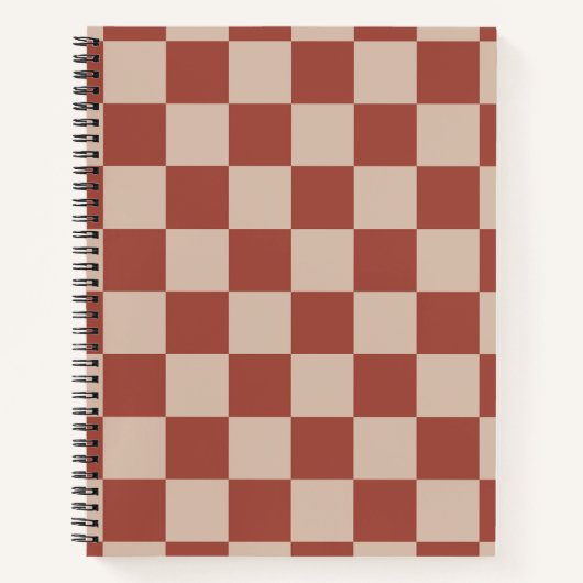 Terracotta and Tan Checkerboard ノートブック (正面)