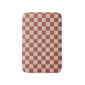 Terracotta and Tan Checkerboard バスマット (正面縦)