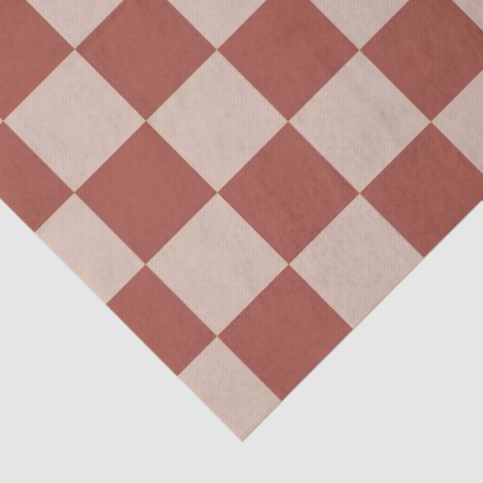Terracotta and Tan Checkerboard 薄葉紙 (詳細)