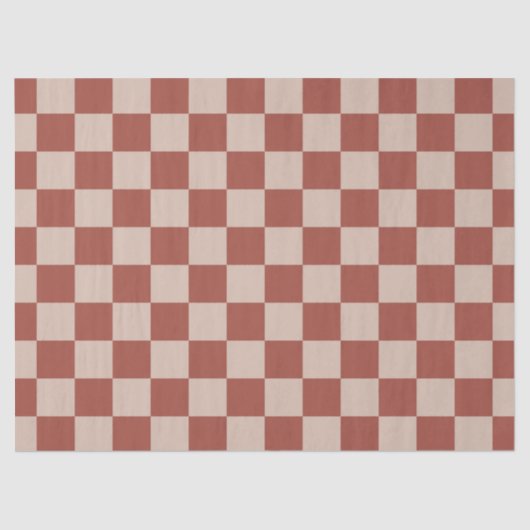 Terracotta and Tan Checkerboard 薄葉紙 (正面)