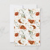Terracotta and White Chic Floral Save the Date セーブザデート (裏面)