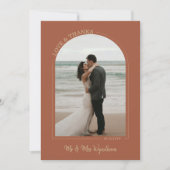 Terracotta Arch結婚の写真の愛感謝してい& サンキューカード (正面)