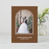 Terracotta Arch Custom Photo Wedding Reception 招待状 (スタンド正面)