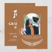 Terracotta Arch Photo Graduation Party 招待状 (正面/裏面)