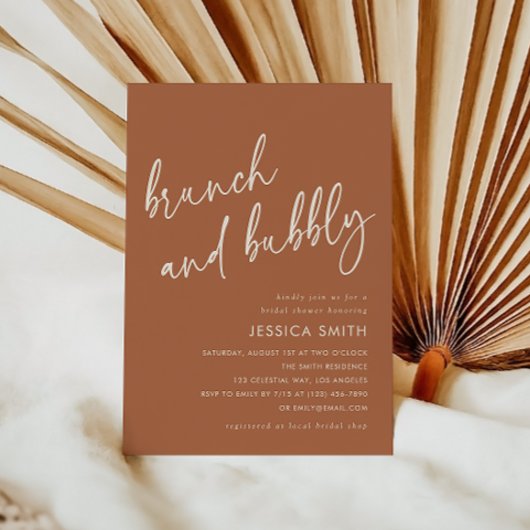 Terracotta Autumn Brunch and Bubbly Bridal Shower 招待状