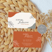 Terracotta & Beige Boho Minimalist Business Card 名刺