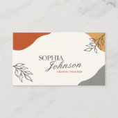 Terracotta & Beige Boho Minimalist Business Card 名刺 (正面)
