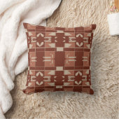 Terracotta Beige Burgundy Mediterranean Small Tile クッション (ブランケット)
