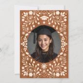 Terracotta Beige Fiesta Graduation Photo 招待状 (裏面)
