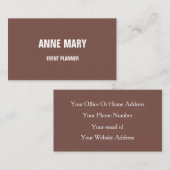 Terracotta Beige Modern Minimal Event Planner 名刺 (正面/裏面)