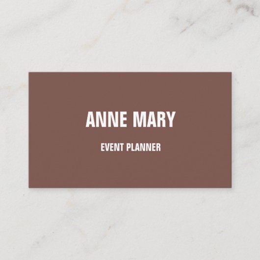 Terracotta Beige Modern Minimal Event Planner 名刺 (正面)