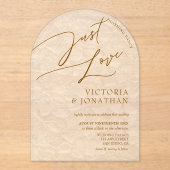 Terracotta Beige Trendy Simple Wedding  アクリル招待状 (正面)