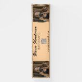 Terracotta & Black Script QR Code Minimalist Booth 横断幕 (縦)