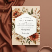 Terracotta Bloom Autumn Romance Wedding 招待状