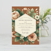 Terracotta Bloom Autumn Wedding 招待状 (スタンド正面)