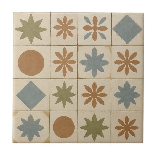 Terracotta Bloom Mediterranean Tile タイル (正面)