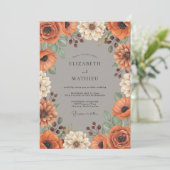 Terracotta Blossom Autumn Wedding 招待状 (スタンド正面)