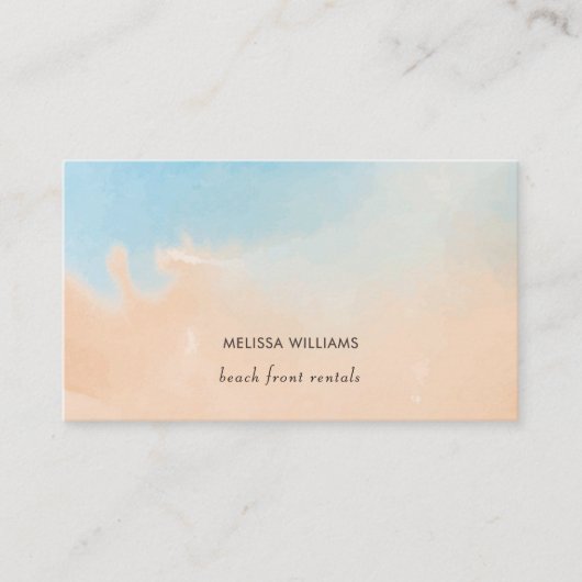 Terracotta Blue Watercolor Ocean  名刺 (正面)