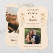 Terracotta Bohoの日付カードを保存結婚する セーブザデート (正面/裏面)