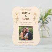 Terracotta Bohoの日付カードを保存結婚する セーブザデート (スタンド正面)