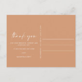 Terracotta Bohoの結婚写真ありがとうはがき ポストカード (裏面)