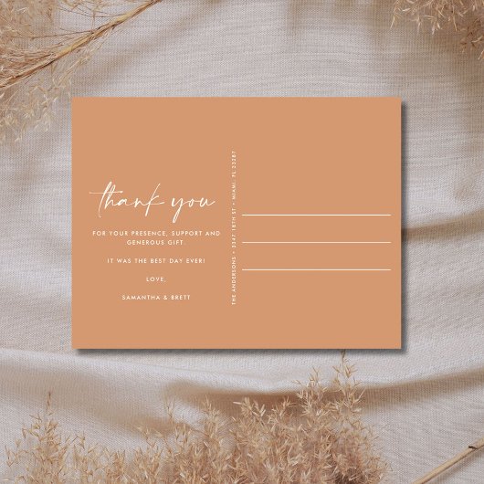 Terracotta Bohoの結婚写真ありがとうはがき ポストカード