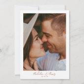 Terracotta Bohoエレガント写真QRコード結婚s 招待状 (裏面)